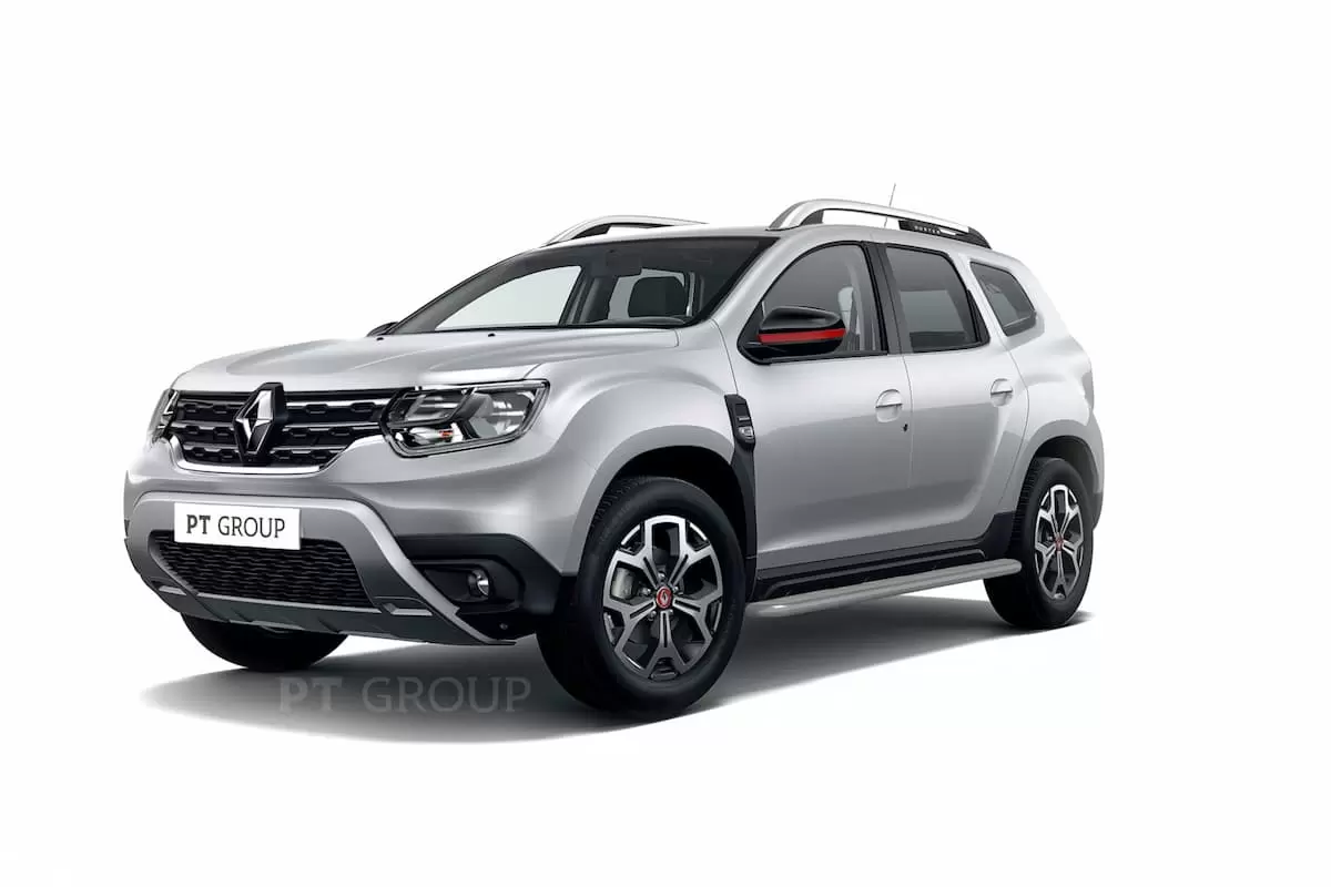 Купить Пороги (защита порогов) с алюминиевой площадкой Ø51 мм Renault  Duster 2021- цвет Искра