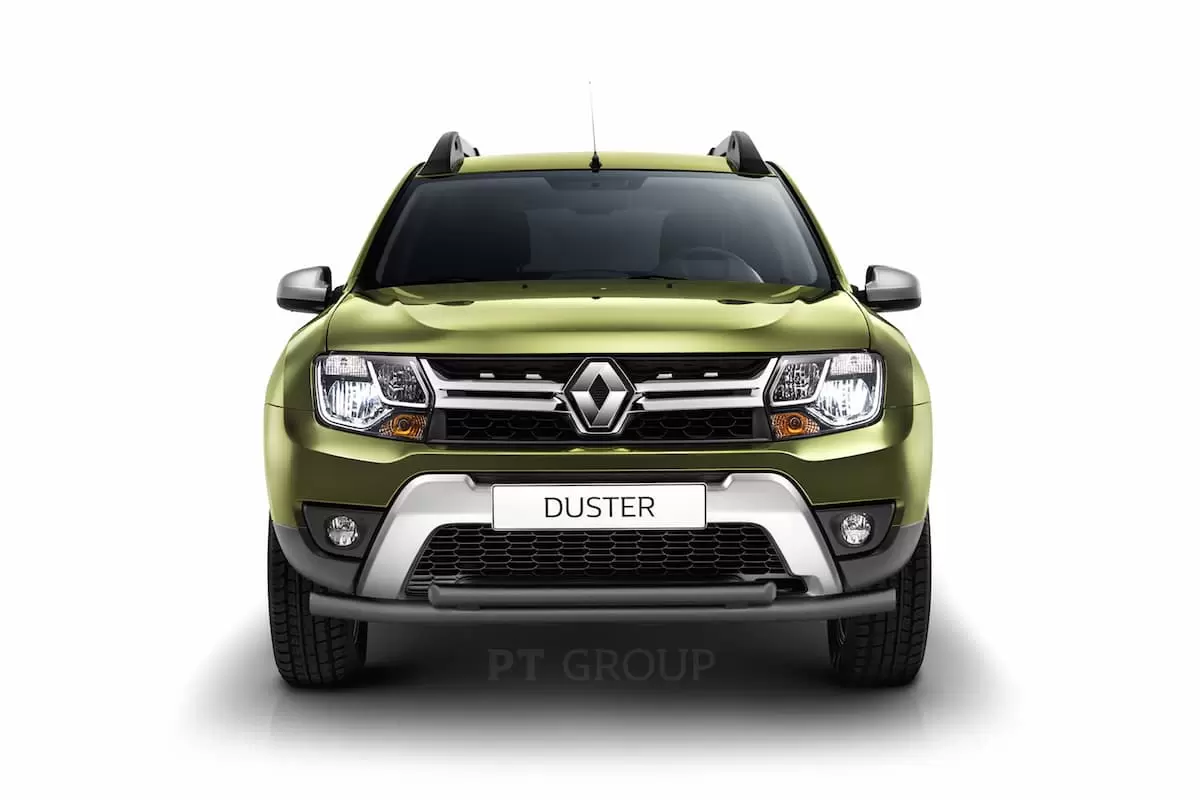 Купить Защита переднего бампера двойная d63/51 мм Renault Duster 2016-,  Nissan Terrano 2014- цвет Шагрень