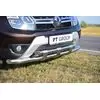 Защита переднего бампера двойная с пластинами Ø63/63 мм нержавейка Renault Duster 2016-, Nissan Terrano 2014-