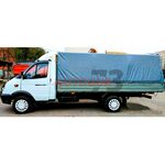 Тент на автомобили Газель 330202 удлиненный синий двухсторонний