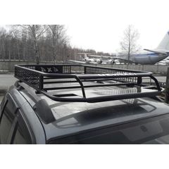 Багажник Шевроле Нива "Вепрь 2" с сеткой 50х50 с креплениями вместо рейлингов Внедорожник