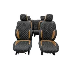 Чехлы сидений на УАЗ 3163 Патриот, 2363 Пикап с 2018 (5 мест) черные с коричневыми вставками ромб «Schweika»