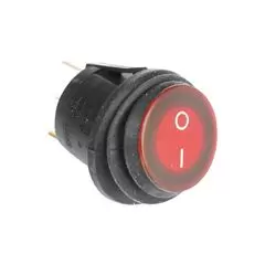 Кнопка (переключатель) включения, выключения влагозащищенная с красной подсветкой