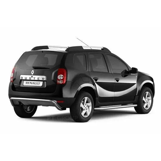 Пороги (защита порогов) с алюминиевой площадкой Ø51 мм Renault Duster 2012-20, Nissan Terrano 2014- нержавейка