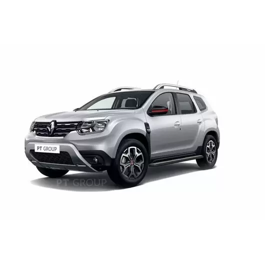 Пороги (защита порогов) с алюминиевой площадкой Ø51 мм Renault Duster 2021- цвет "Шагрень"