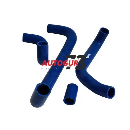 Патрубки радиатора ВАЗ 2121 армированные силиконовые синие (к-т 4 шт)