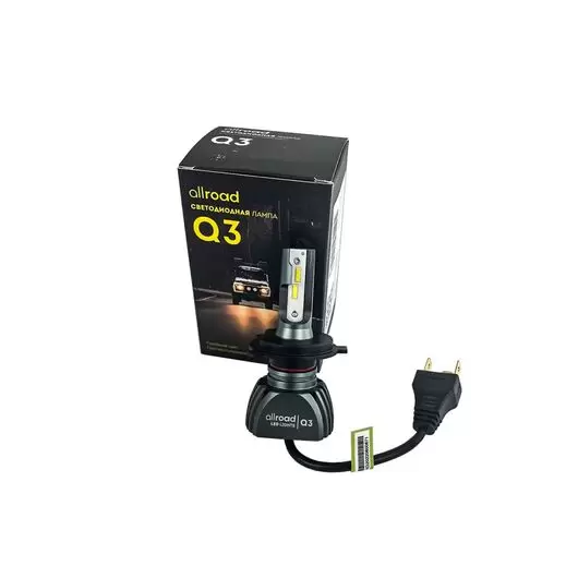 Лампа автомобильная светодиодная Allroad Q3-H4 P43t 9-32V 20W ближнего и дальнего света (к-т 2 шт.)