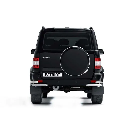 Защита заднего бампера угловая УАЗ Патриот сдвоенная труба d51 мм Внедорожник