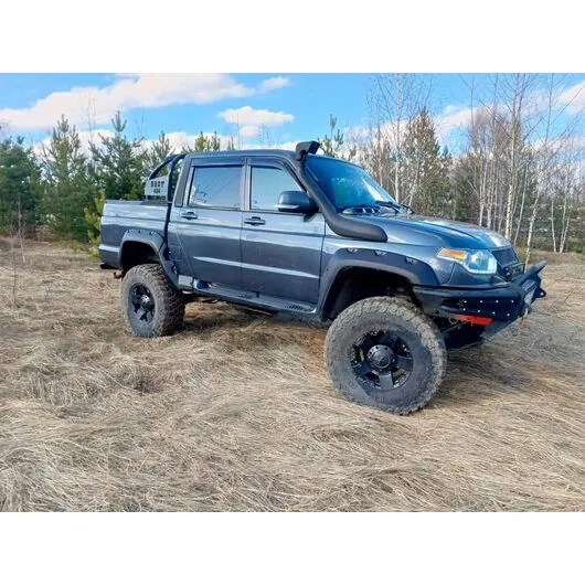 Расширители колесных арок УАЗ Пикап c 2014 года 120/100 ТКУ-31PR c накладками на бампер "Lapter"