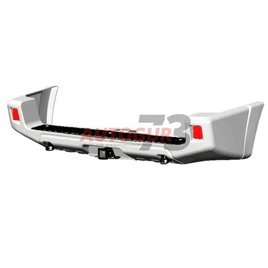 Бампер УАЗ 3163 Патриот задний с квадратом под фаркоп лифт до 65 мм белый "АВС-Дизайн"